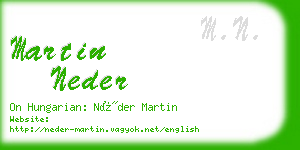 martin neder business card